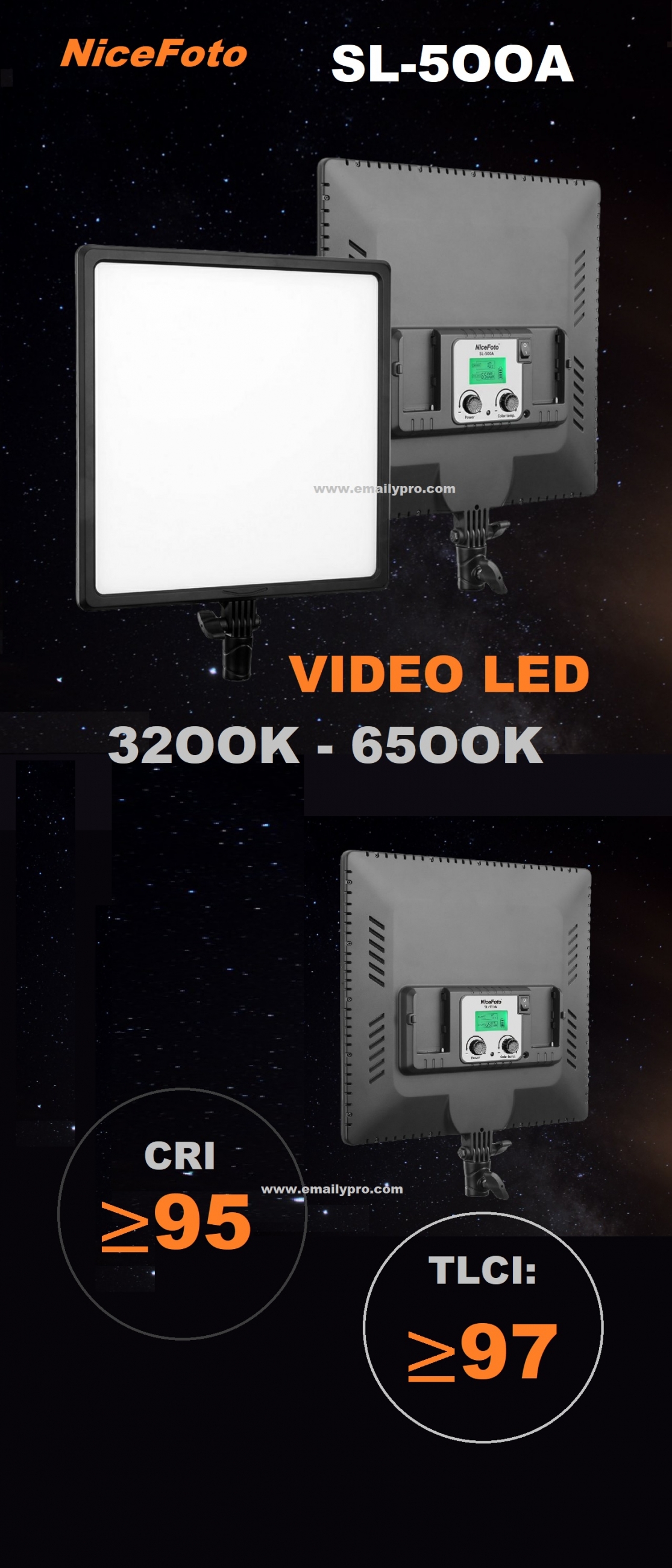 Đèn Video LED NiceFoto SL-500A