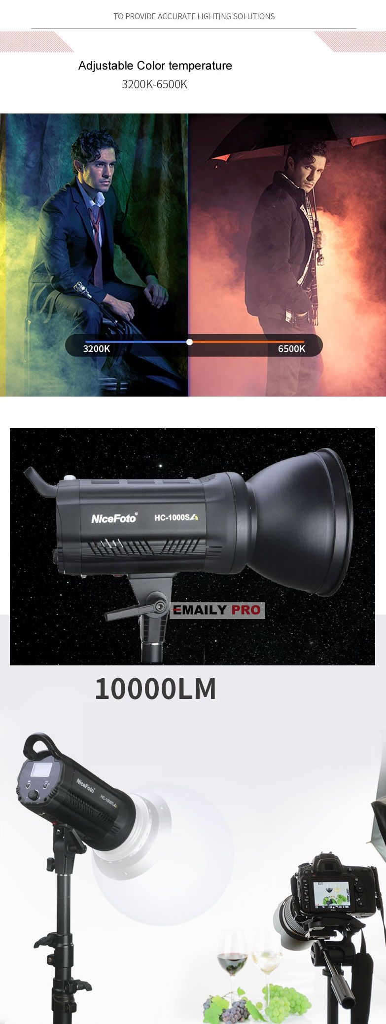 Đèn NiceFoto HC-1000SA LED Video Light 3200-5600k