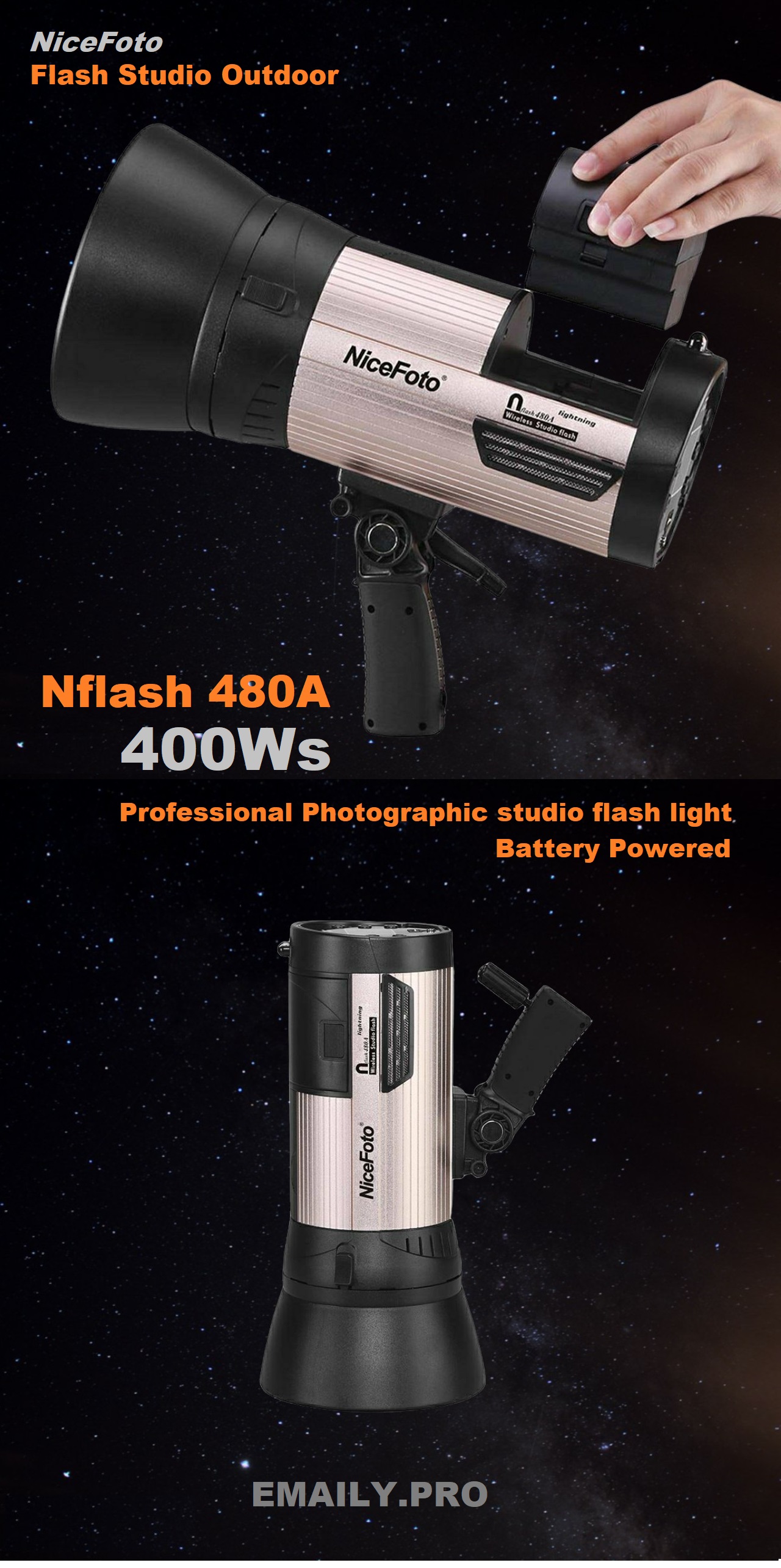 NiceFoto N-flash 480A Đèn flash studio chụp ảnh chuyên nghiệp