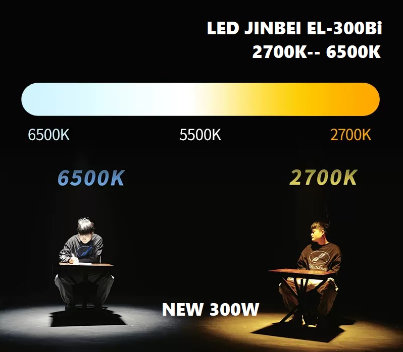 LED JINBEI EL-300Bi NEW 300W 2700K-- 6500K 