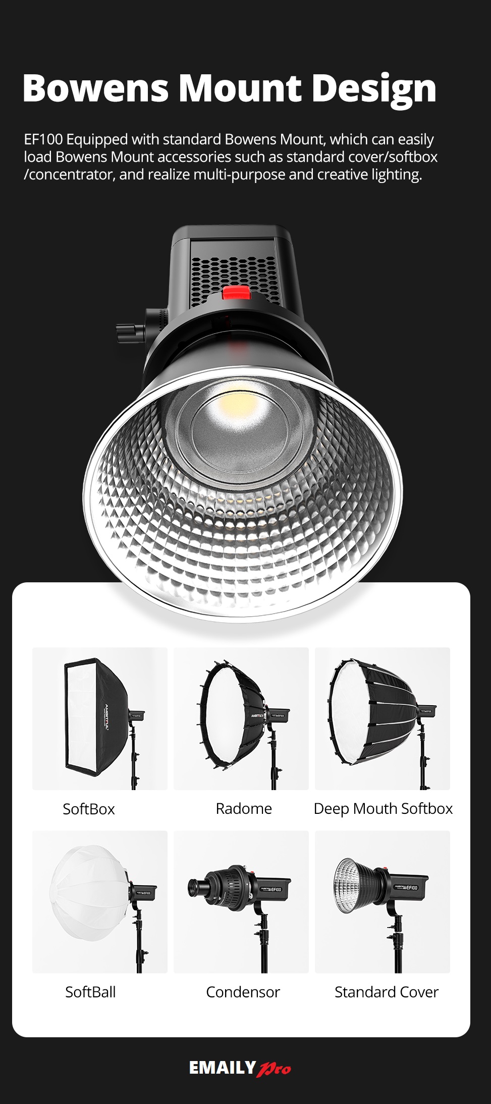 AMBITFUL LED EF-100 VIDEO LIGHT 100W