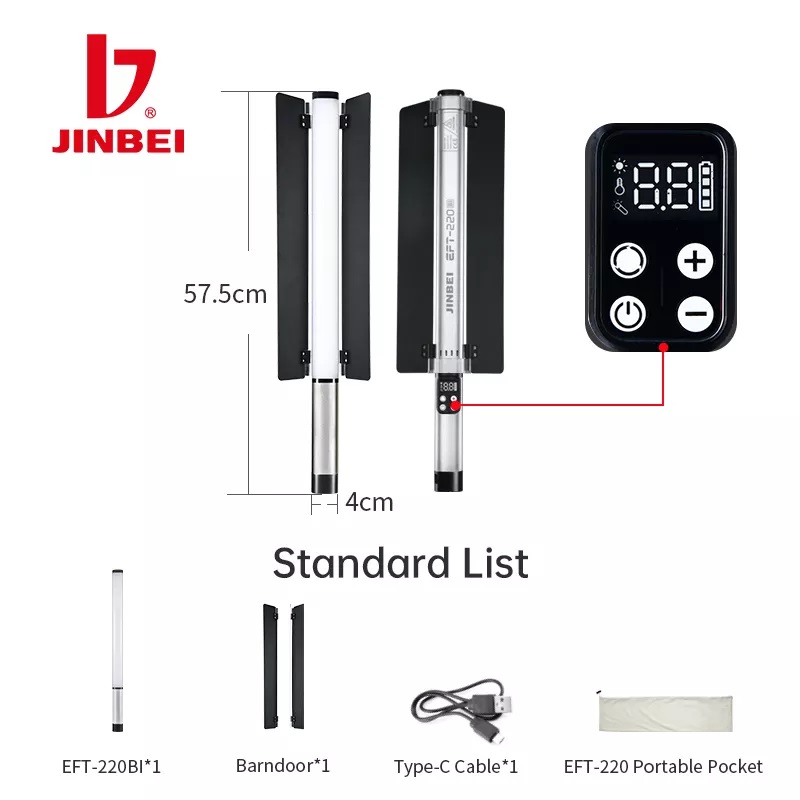 LED STICK JINBEI EFT220Bi 2000K ~ 7500K