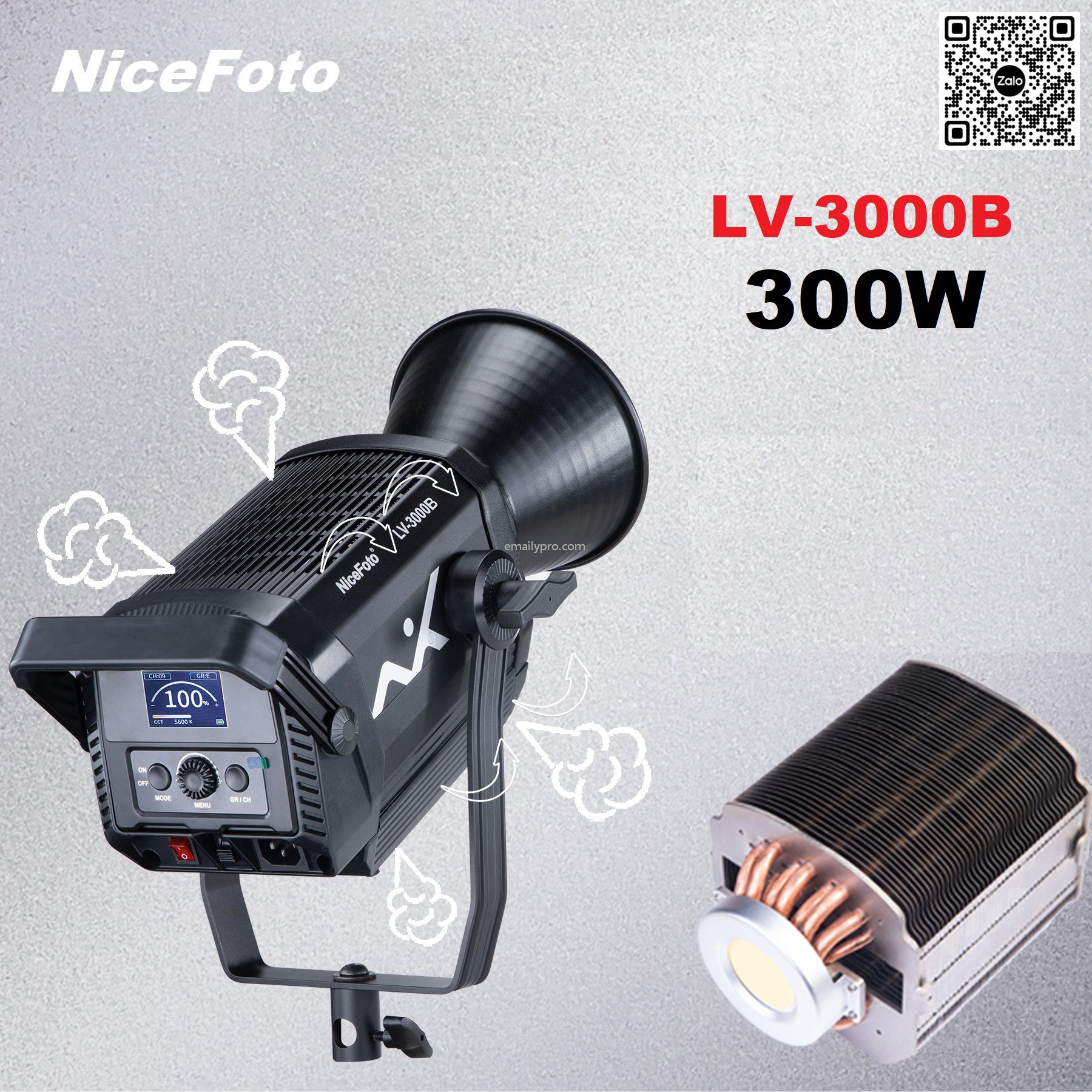 NiceFoto LV-2000A/2000B Ra mắt với LED COB 50.000h 