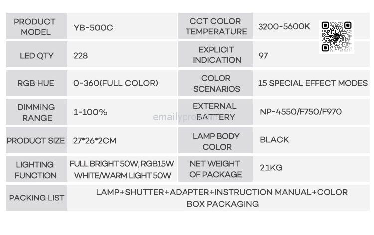 LED ZSYB YB-500C RGB 50W 