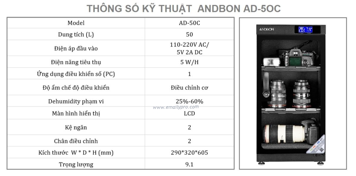 TỦ ANDBON AD-50C