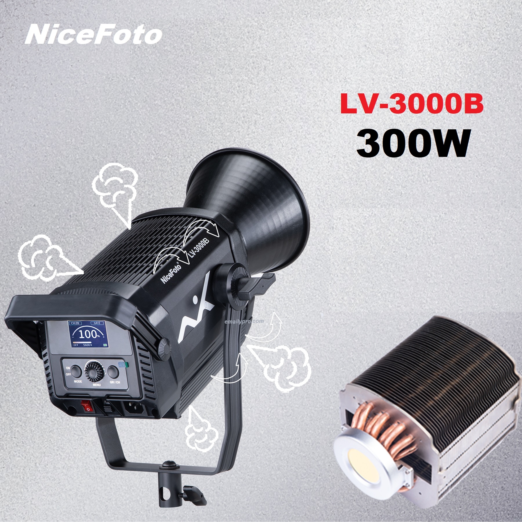 NiceFoto LV-3000B LED VideoLight 300W