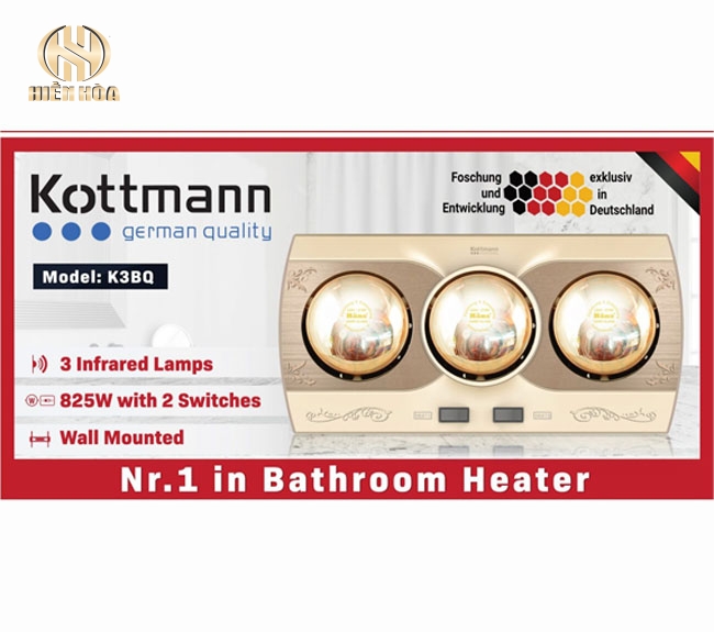 Đèn sưởi 3 bóng treo tường Kottmann – K3BQ