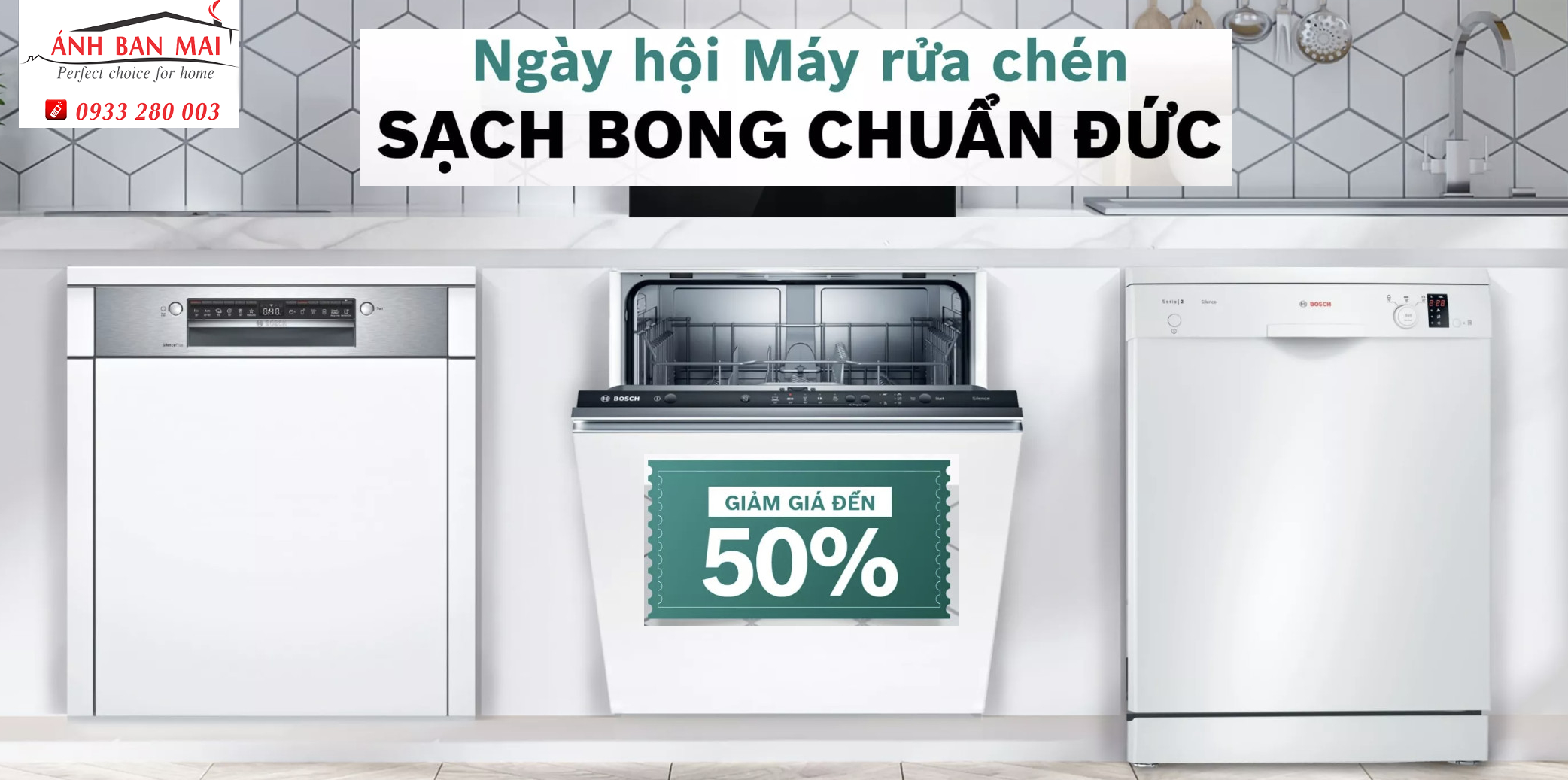Máy rửa chén Bosch - Sạch bong chuẩn ĐỨC giảm đến 53%