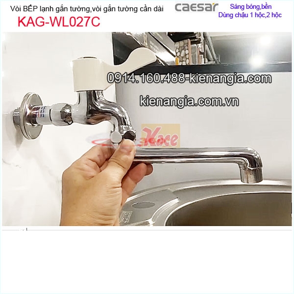 Vòi rửa chén lạnh gắn tường ,vòi bồn tắm lạnh CAESAR WL027C
