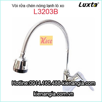 Vòi bếp,Vòi rửa chén nóng lạnh lò xo Luxta L-3203B