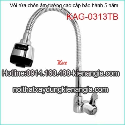 Vòi rửa chén âm tường lạnh cao cấp KAG-O313TB