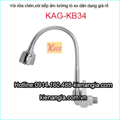 Vòi bếp lạnh âm tường lò xo giá rẻ KAG-KB34