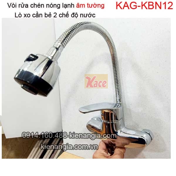 Vòi bếp âm tường lò xo nóng lạnh KAG-KBN12