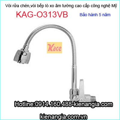 Vòi rửa chén lạnh âm tường lò xo cao cấp KAG-O313VB