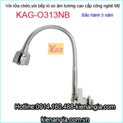 Vòi rửa chén lạnh lò xo âm tường cao cấp KAG-O313NB
