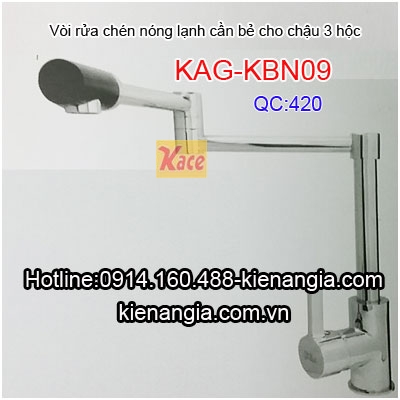 Vòi rửa chén nóng lạnh chậu 3 hộc KAG-KBN09