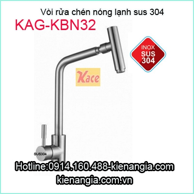 Vòi rửa chén nóng lạnh inox 304 KAG-KBN32
