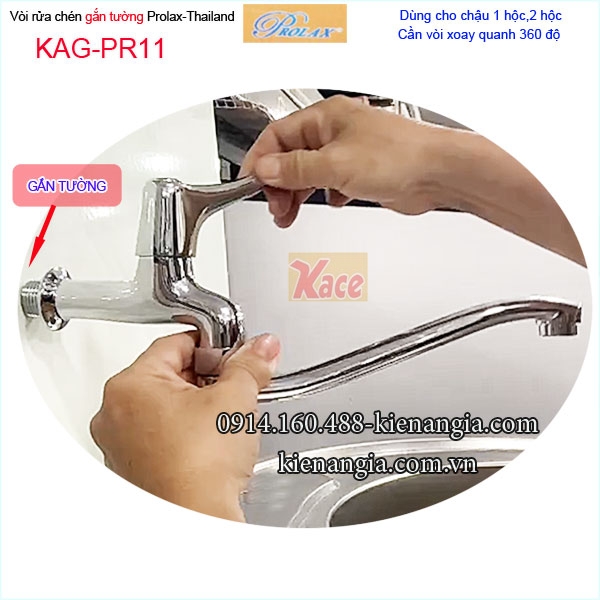 Vòi bếp lạnh âm tường,vòi xả bồn Prolax Thailand KAG-PR11