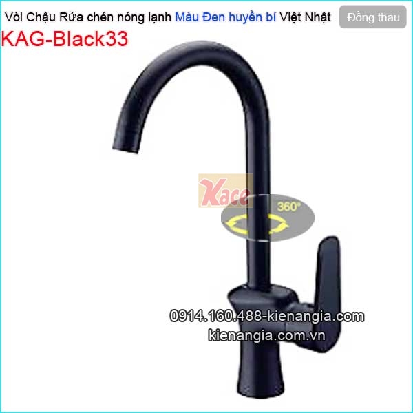 Vòi rửa chén cao cấp đen KAG-Black33