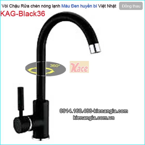 Vòi rửa chén cao cấp đen KAG-Black36