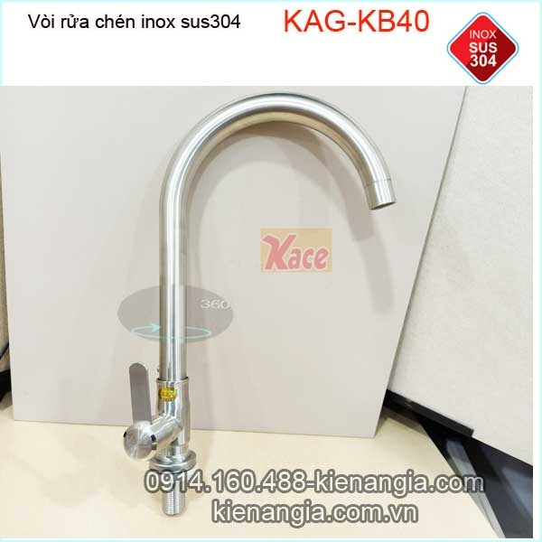 Vòi rửa chén lạnh inox sus304 KAG-KB40