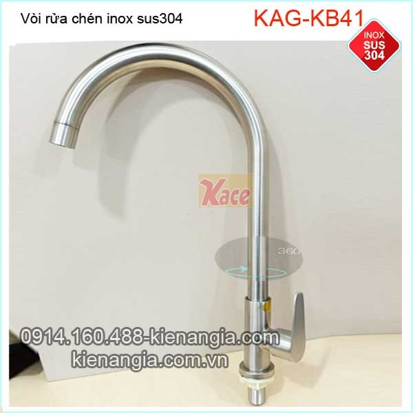 Vòi rửa chén lạnh inox sus304  KAG-KB41