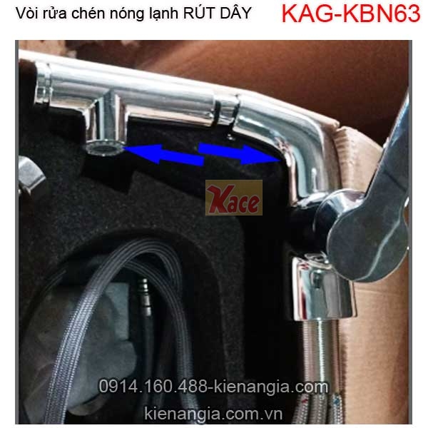 Vòi rửa chén rút dây nóng lạnhKAG-KBN63