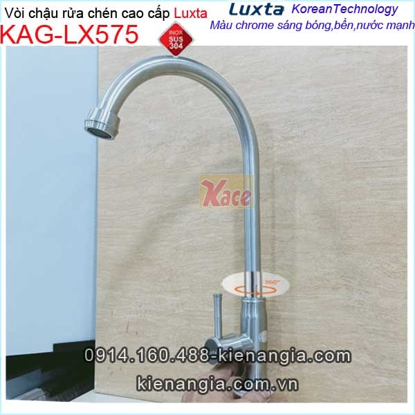 Vòi chậu rửa chén lạnh inox sus304 Luxta Korea KAG-LX575