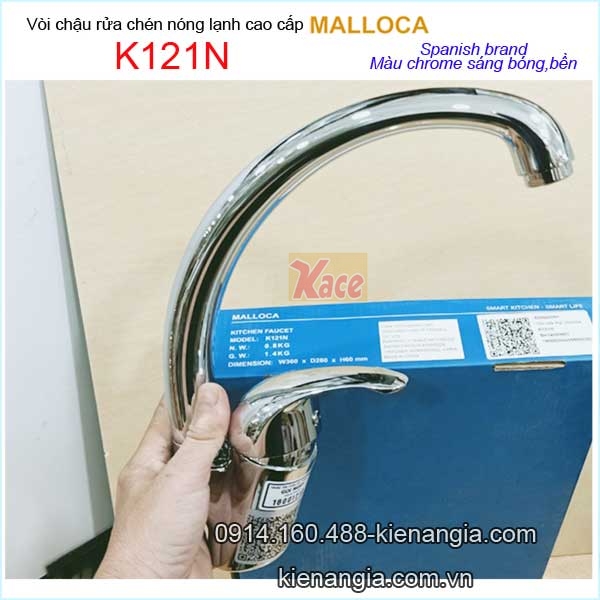 Vòi rửa chén gật gù nóng lạnh Malloca KAG-K121N