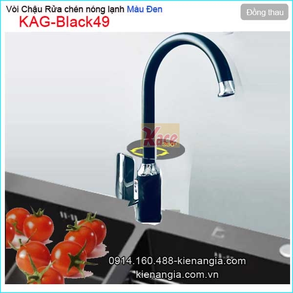 Vòi rửa chén nóng lạnh màu đen sang trọng  KAG-Black46