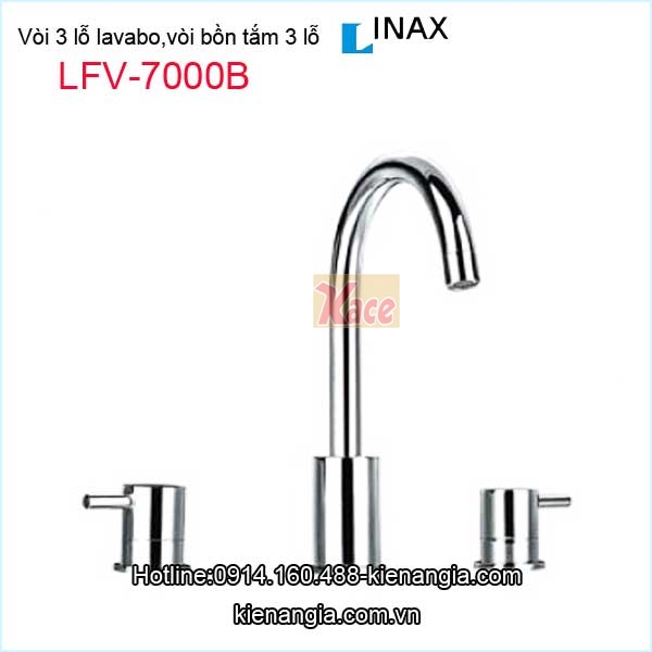 Vòi 3 lỗ lavabo âm bàn,vòi bồn tắm INAX LFV-7000B