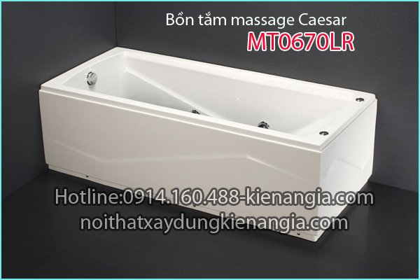 Bồn tắm dài massage CAESAR MT0670LR chân yếm