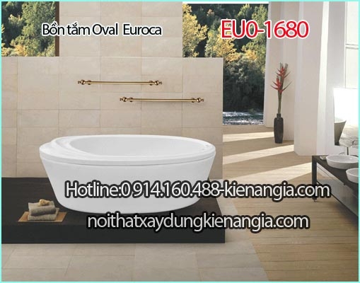 Bồn tắm đặt giữa phòng Oval Crystal EUROCA EU0-1680