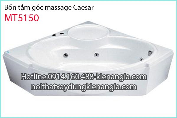 Bồn tắm góc Massage CAESAR MT5150 chân yếm