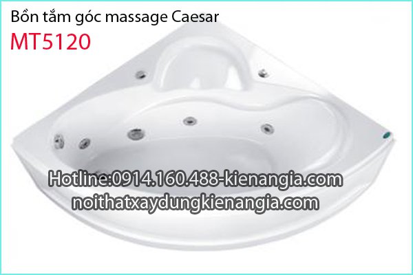 Bồn tắm góc Massage CAESAR MT5120 chân yếm