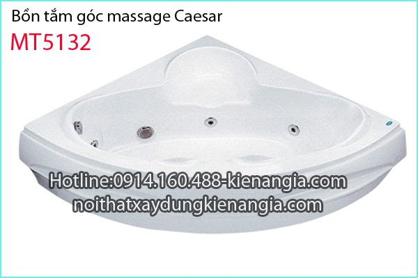Bồn tắm góc Massage CAESAR MT5132 chân yếm