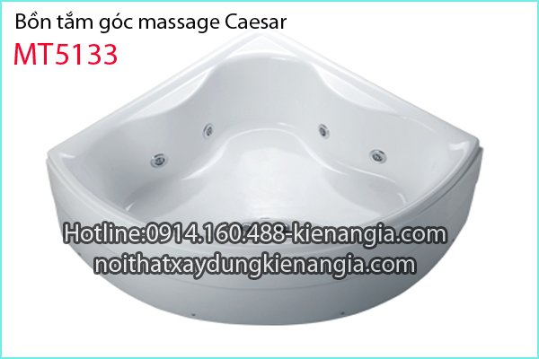 Bồn tắm góc Massage CAESAR MT5133 chân yếm