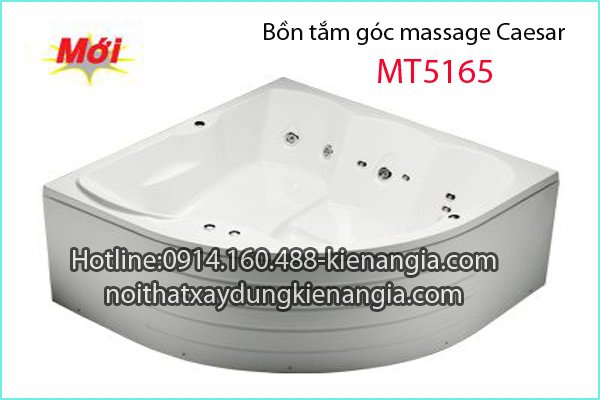 Bồn tắm góc Massage CAESAR MT5165 chân yếm