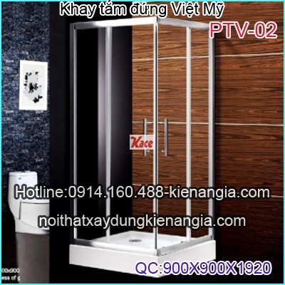 Khay tắm đứng,phòng tắm kính Việt Mỹ PTV-02