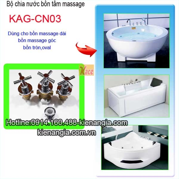 Bộ chia nước bồn tắm massage KAG-CN03