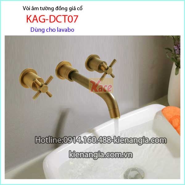 Vòi âm tường bồn tắm,lavabo đồng giả cổ KAG-DCT07