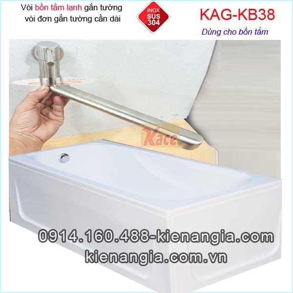 Vòi rửa chén lạnh,gắn tường bồn tắm lạnh inox sus304-KAG-KB38