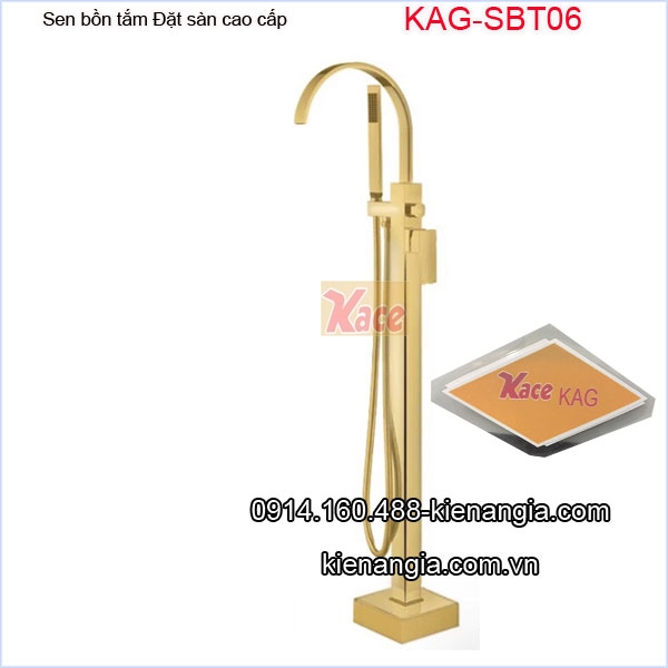 Sen tắm đặt sàn vuông cao cấp màu vàng KAG-SBT08
