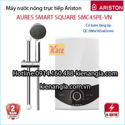 Máy nước nóng Ariston có bơm AURES SMART SQUARE KAG-SMC45PE-VN
