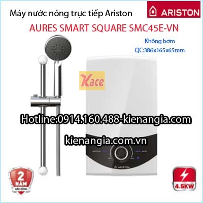 Máy nước nóng không bơm Ariston AURES SMART SQUARE KAG-SM45PE-VNSMC45E-VN