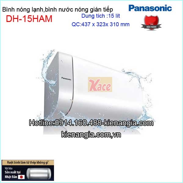 Bình nóng lạnh 15 lít phòng tắm Panasonic-DH-15HAM