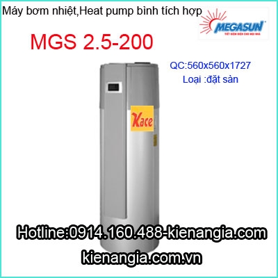 Bơm nhiệt bình tích hợp gia đình Megasun MGS2,5-200
