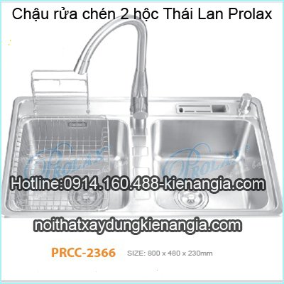 Chậu rửa bát vuông 80x48 x23cm Thái Lan Prolax PRCC-2366
