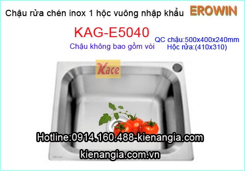Chậu rửa chén Erowin 1 hộc KAG-E5040