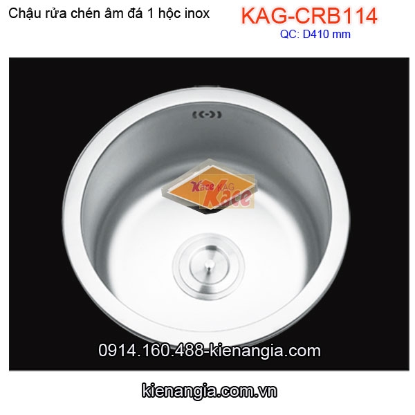 Chậu rửa chén inox âm đá tròn 1 hộc KAG-CRBA114